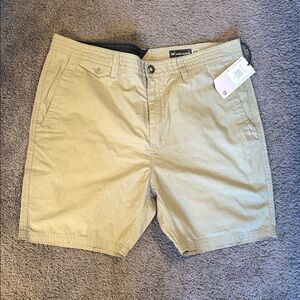 Volcom Men's Khaki Flat Front Shorts